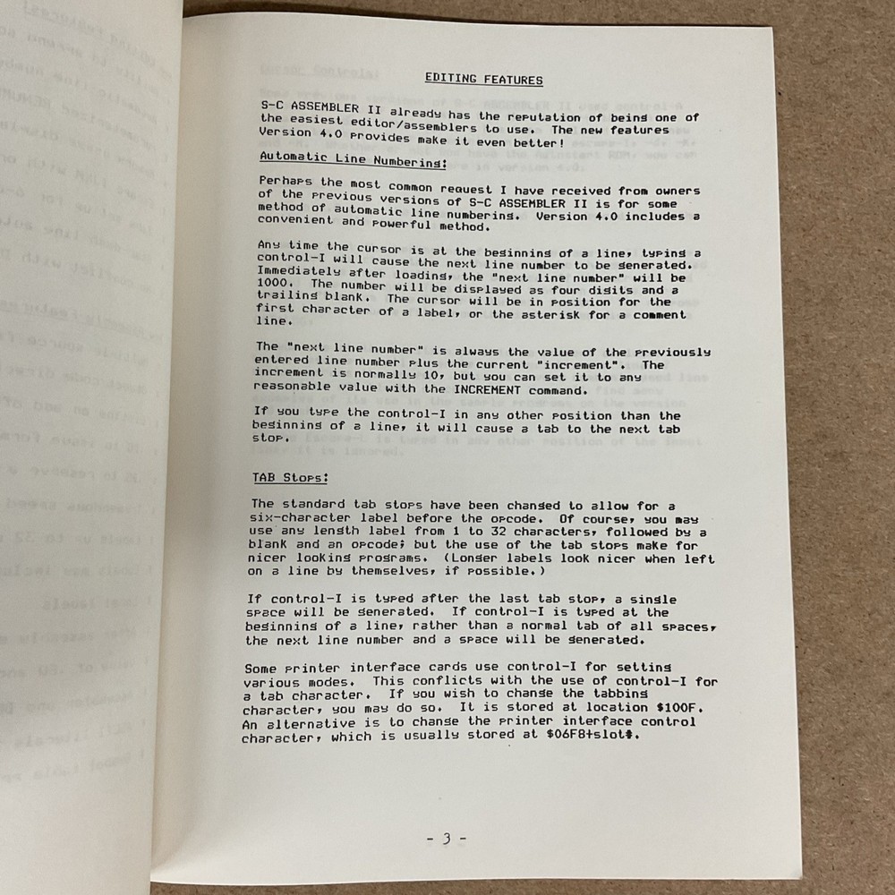 Vintage Apple Manual S-C Assembler II Disk Version 4.0 For Apple II & Apple Plus