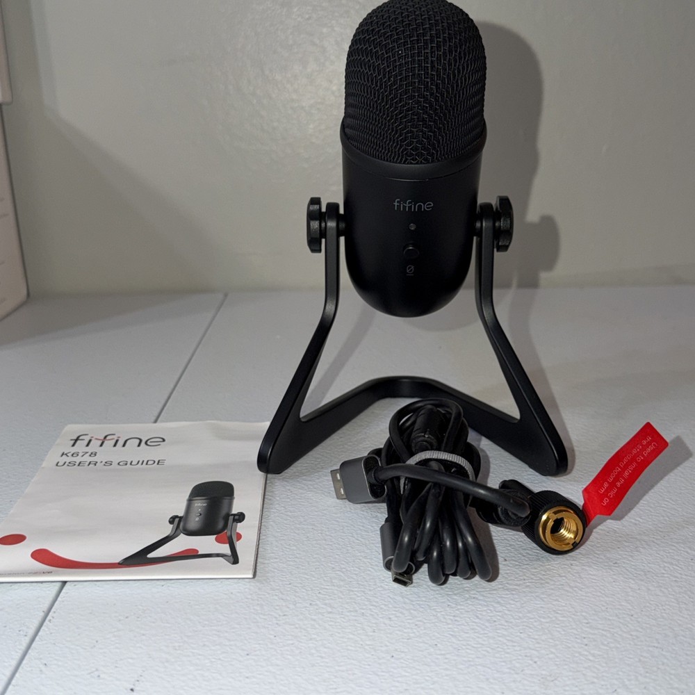 FIFINE USB Podcast Microphone, Black (K678)