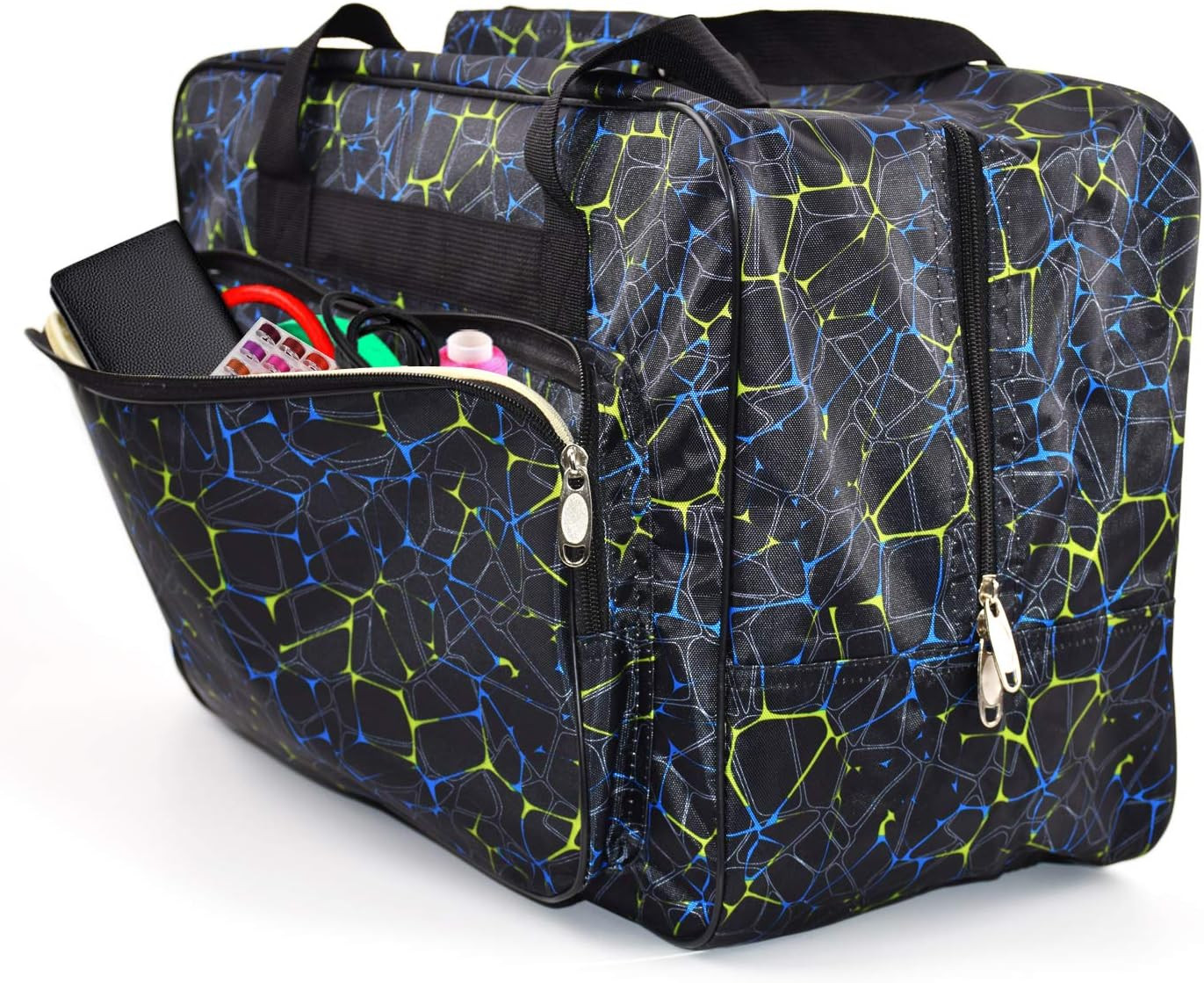 TLBTEK Black Sewing Machine Carrying Case,Universal Canvas Carry Tote Bag