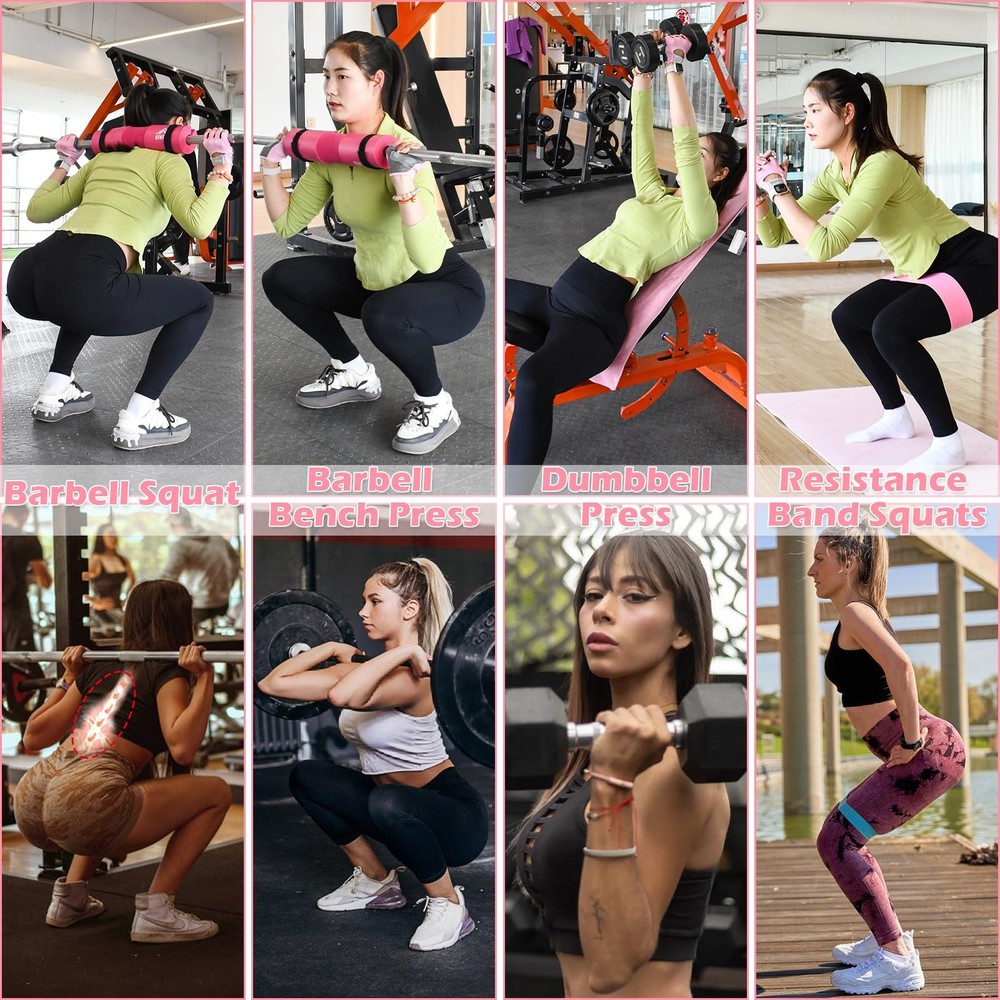 9Pcs Barbell Pad Set for Hip Thrusts, Thick Cushion Hip Thrust Pad for Relief...