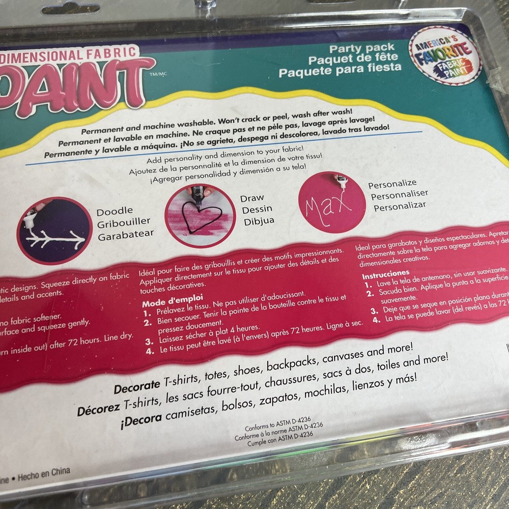 Tulip Dimensional Fabric Paint Set .75oz 20/Pkg-Rainbow & Neon