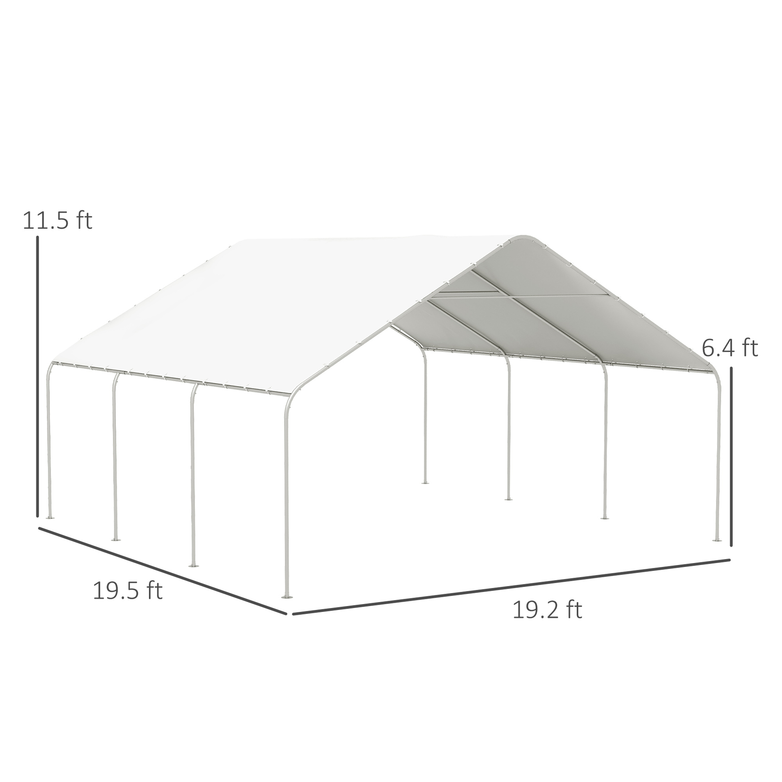 Outsunny 19' x 19.5' Heavy Duty Carport Portable Garage and Party Tent