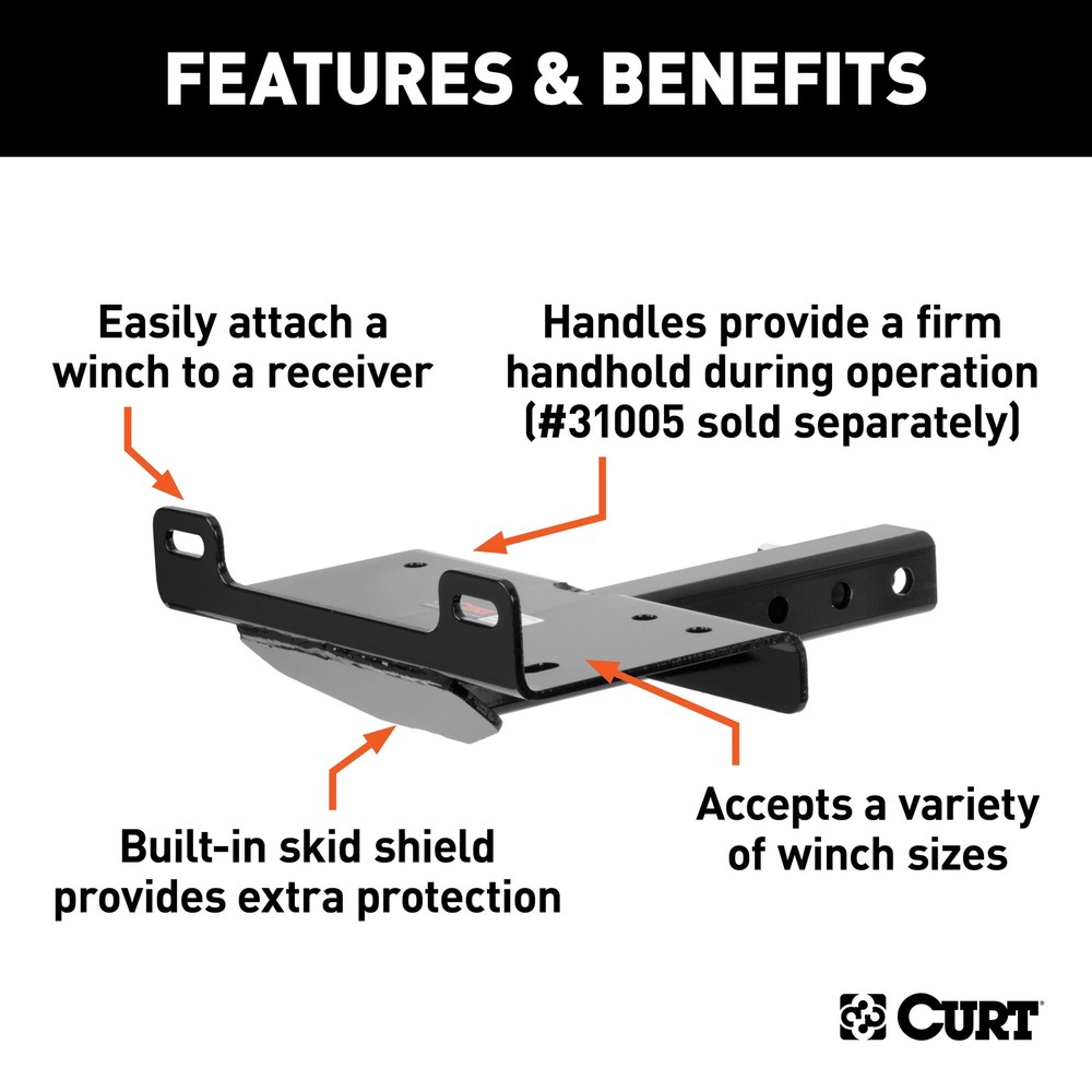 Hitch-Mounted Winch Mount (Fits 2" Receiver)
