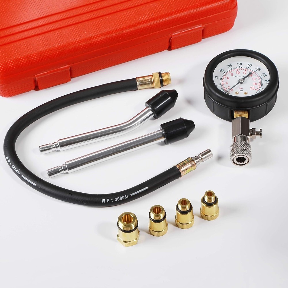 Durable 8PC Engine Cylinder Compression Tester | Accurate Pressure Gauge Set