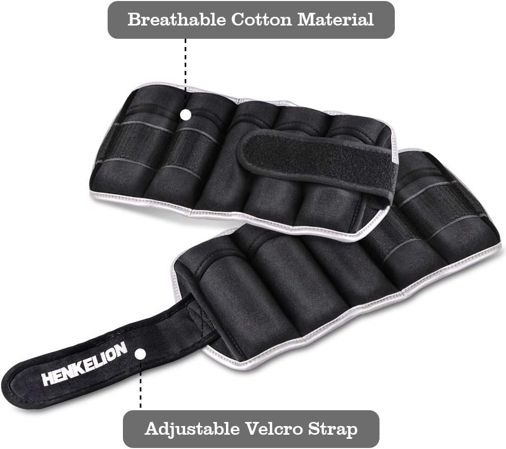 Comfortable Cotton Adjustable Ankle Weights - Improve Strength & Core Stability