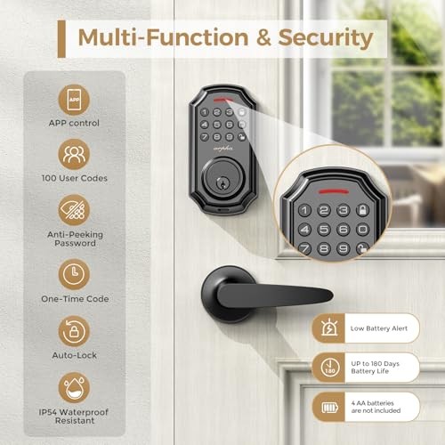 ARPHA KEYLESS ENTRY DOOR LOCK HANDLE SET BLUETOOTH SMART LOCK - Scratch & Dent