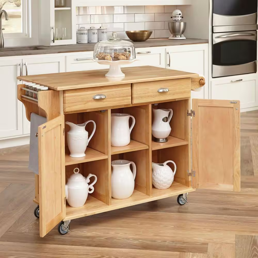 Napa Natural Kitchen Cart with Storage
