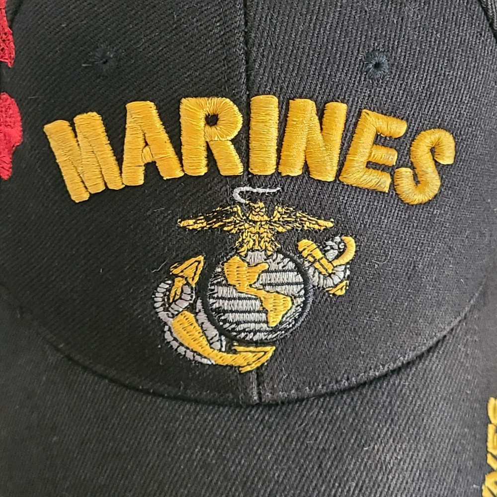 US Marines Theme Baseball Cap Adjustable JWM Acrylic Black