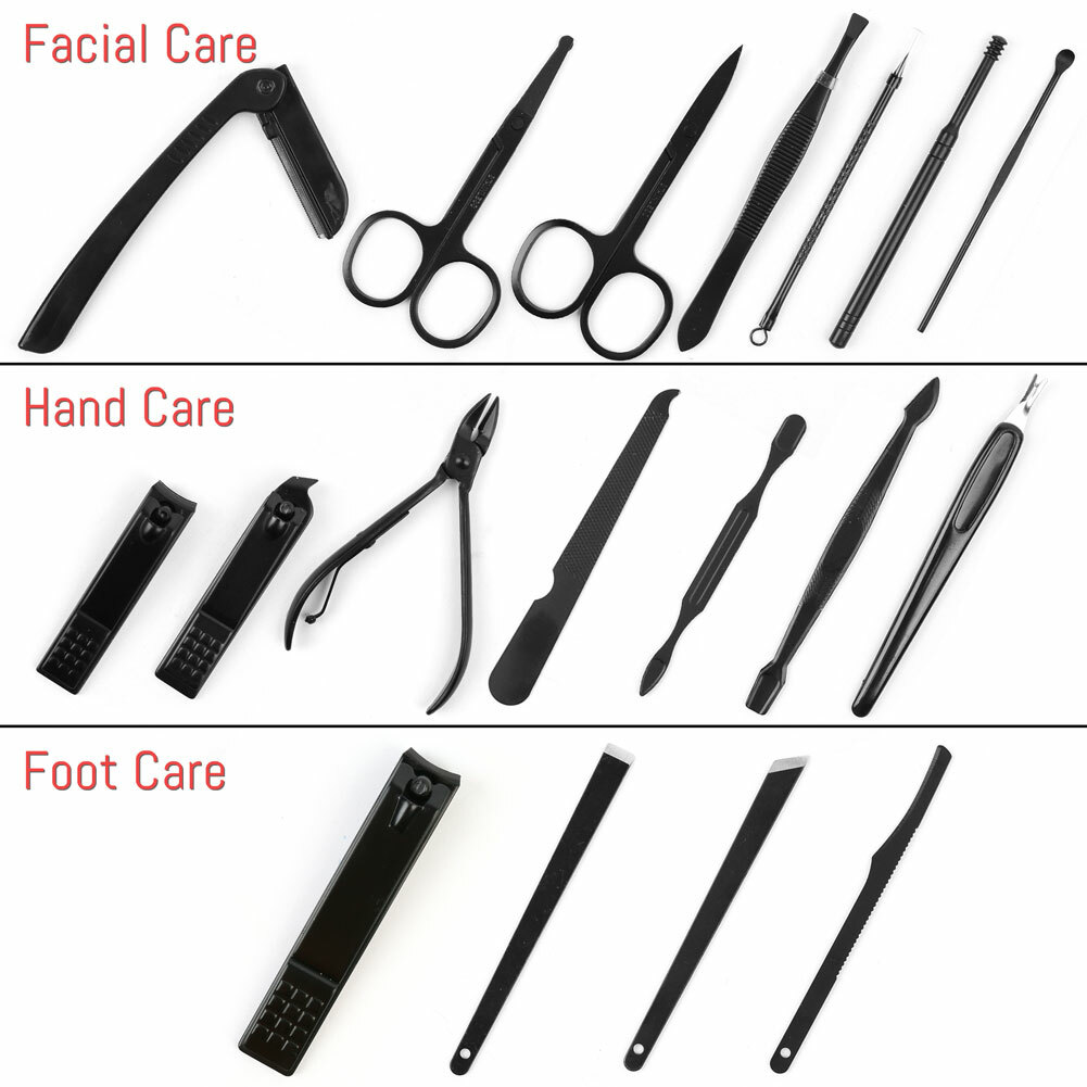 New Manicure Pedicure Set Finger Toe Nail Clippers Scissors Grooming Kit