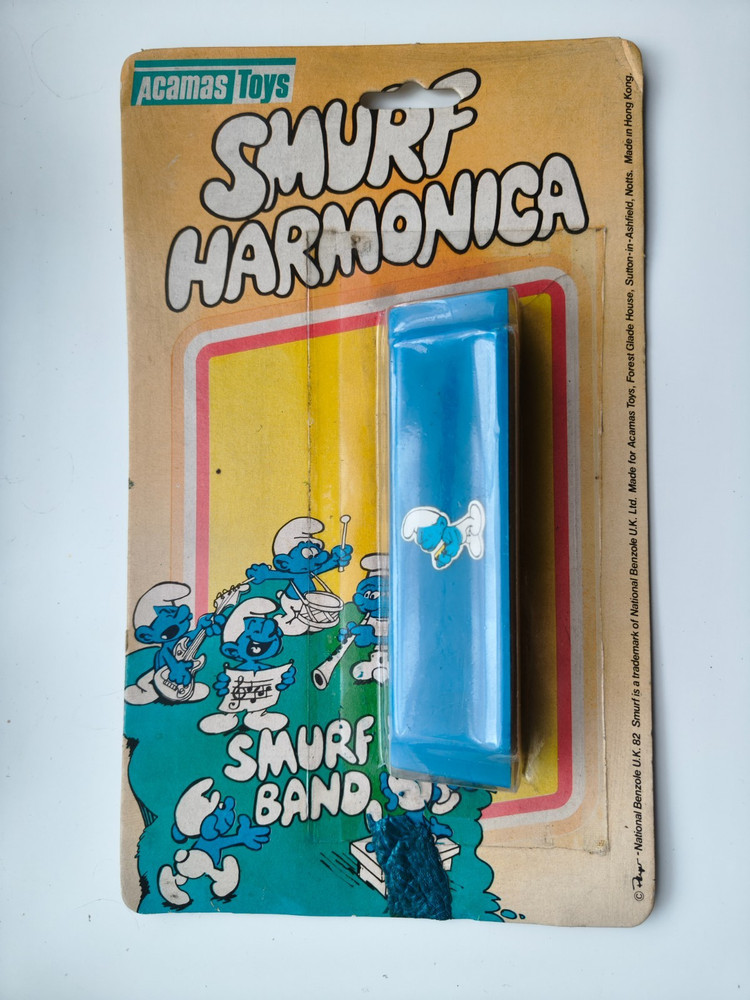 Vintage Smurf harmonica original packaging