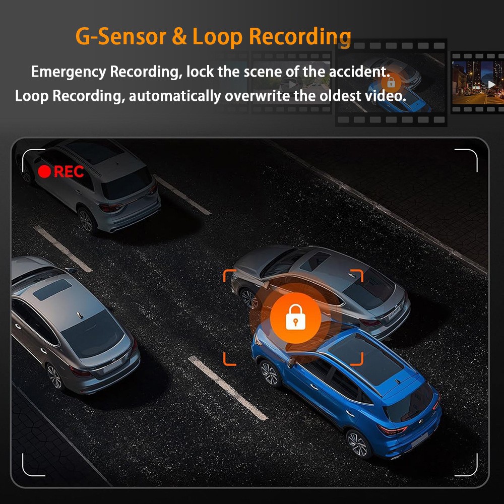 360° 4 Channel 1080P HD Car Dash Cam Front and Rear Inside Left Right + Camera