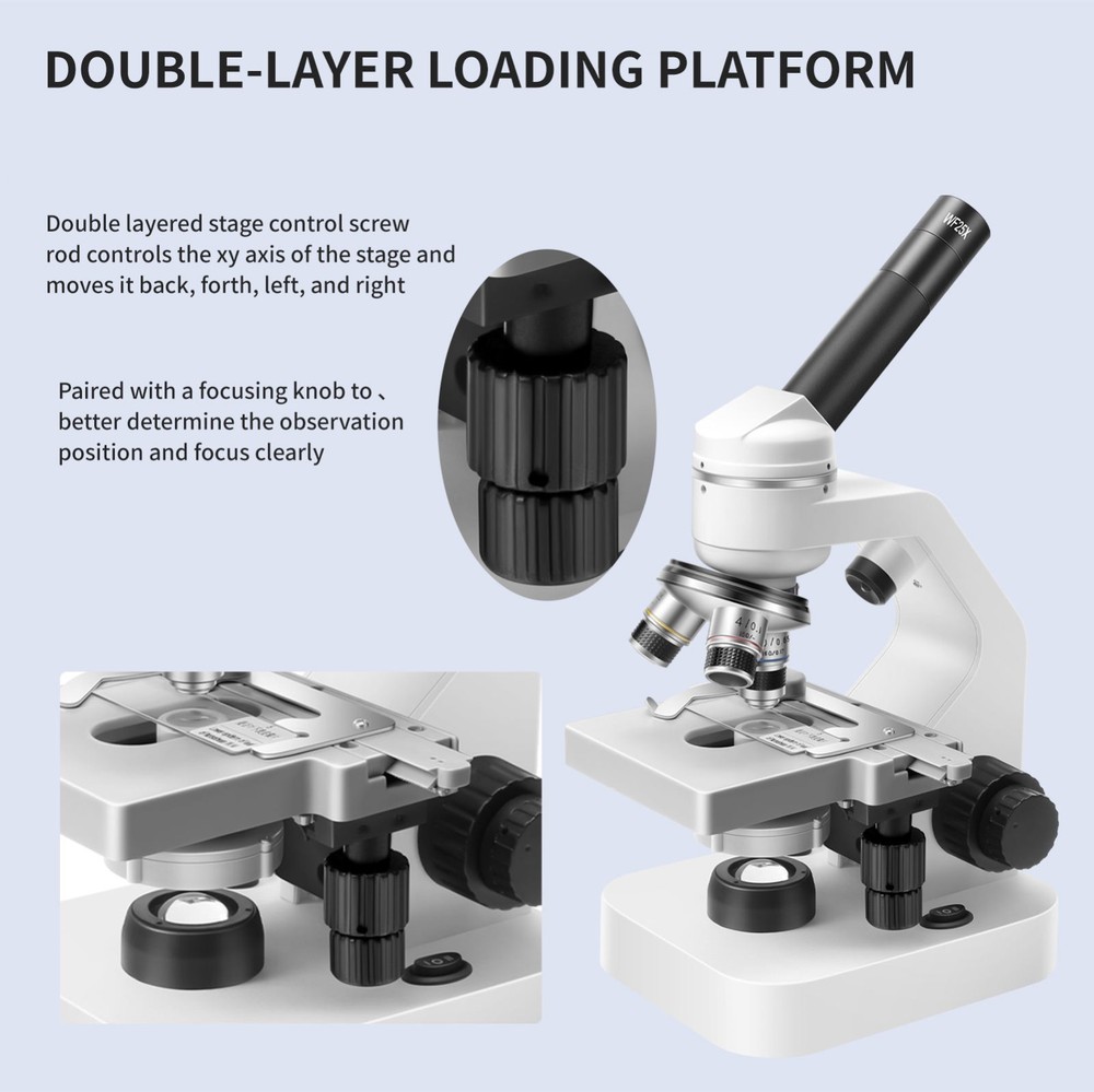40X-2000X zoom monocular optical microscope, laboratory monocular biological mic