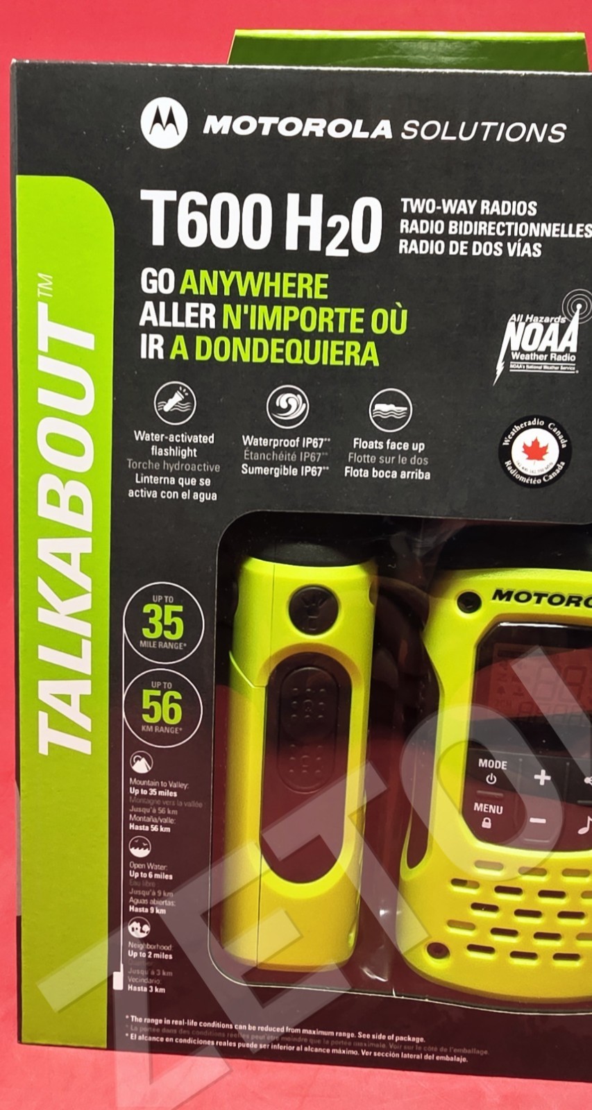 *BRAND NEW* Motorola T600 H2O Waterproof FRS Radios walkie talkies 22 Channel