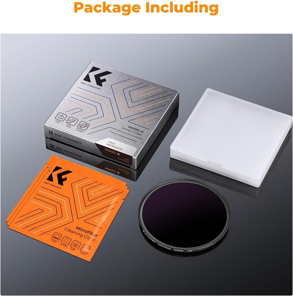 K&F Concept ND100000 Solid Neutral Density Filter For Eclipse Solar 16.6-Stops