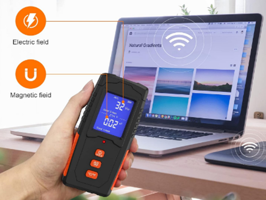 EMF Meter Rechargeable Electromagnetic Field Radiation Detector LCD EMF Reader
