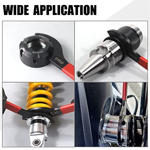 4pcs Coilover Spanner Wrench Set Adjustable Shock Wrench Heavy Duty 4 Pcs Red