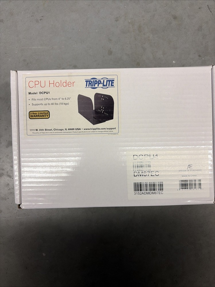 Tripp Lite DCPU1 Wall/Desk Mount for CPU Desktop Computer or UPS Black