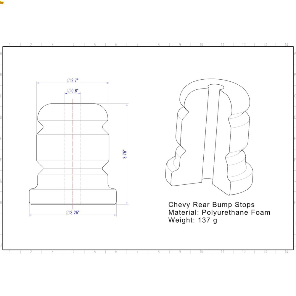 Polyurethane Rear Bump Stops for Chevy Tahoe, Avalanche, Escalade 2 Pack