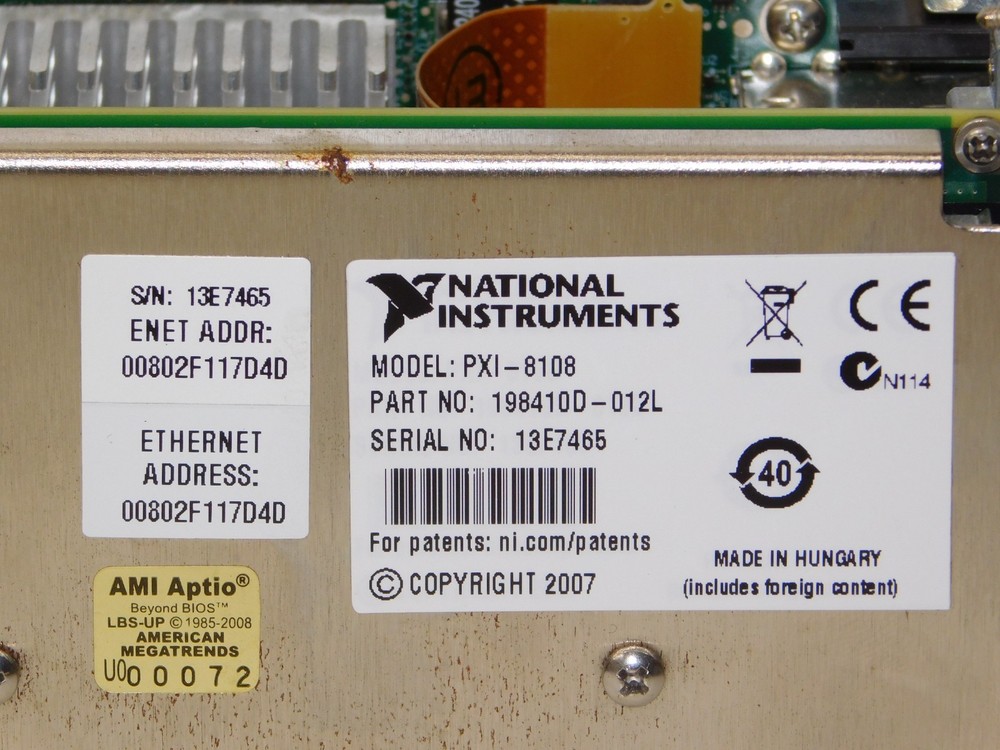 National Instruments NI PXI-8108 Embedded Controller Card Module 198410D-012L