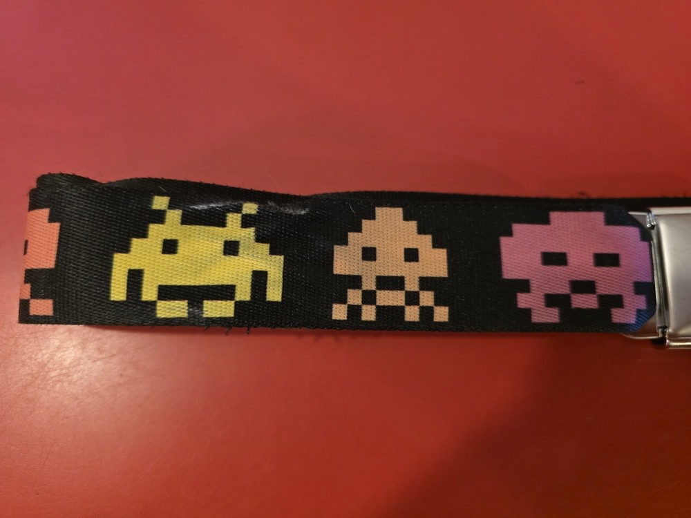 Buckle Down Space Invaders Belt Seatbelt Belt Buckle Adjustable