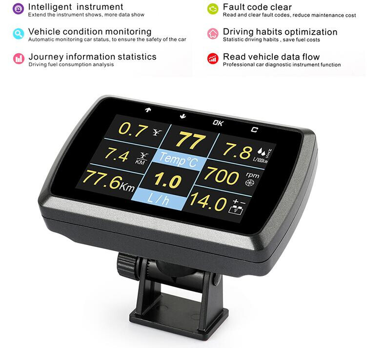 Car OBD OBD2 HUD Digital Meter Speedometer Engine Fault Code Alarm Display A501C