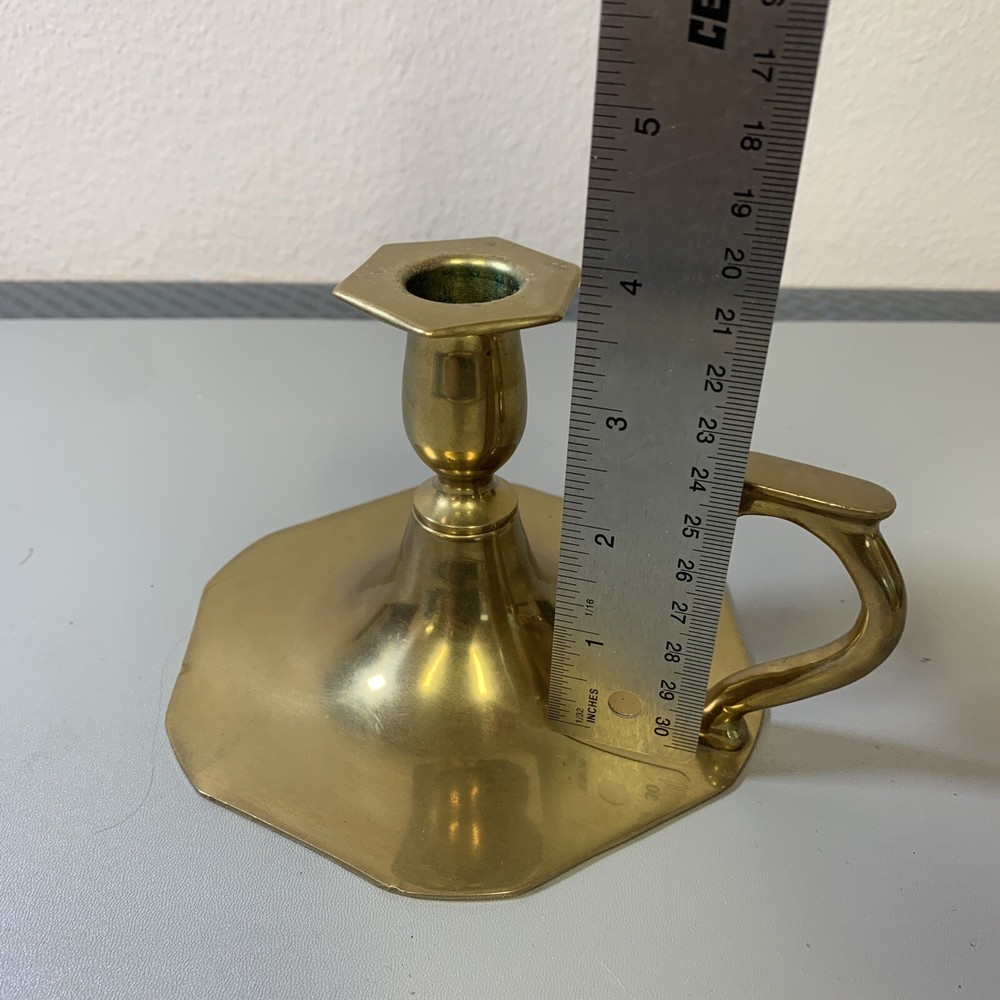 Solid Brass Candleholder with Handle made in Thailand Nice Handle design