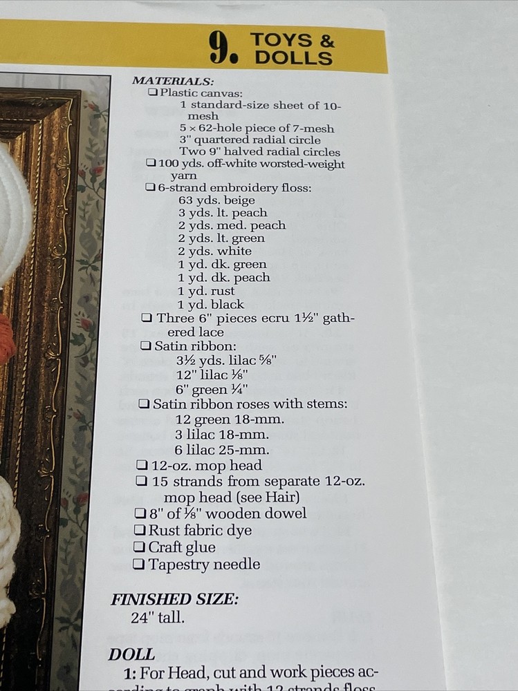 Mop Doll Annie's Plastic Canvas Pattern