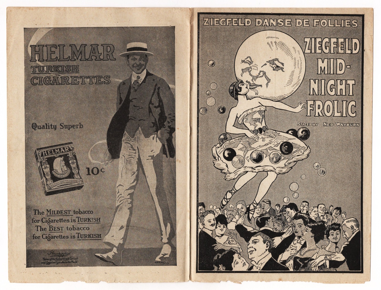 Will Rogers "ZIEGFELD MIDNIGHT FROLIC" Frances White / Peggy Fears 1917 Program