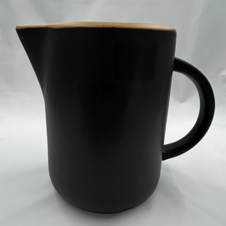 Pier 1 Large Stoneware Pitcher Black Matte Finish