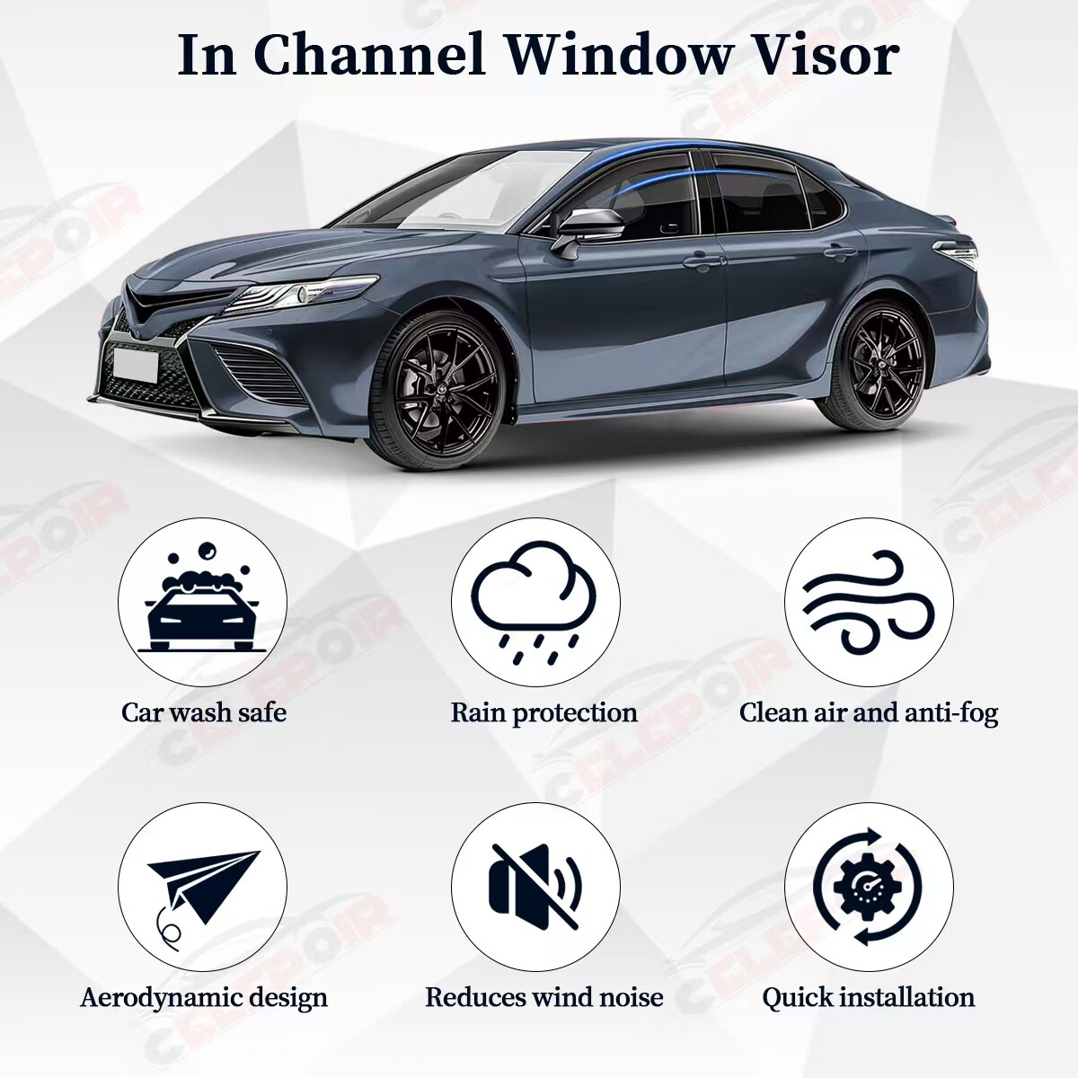 In-channel Window Visor for 2014-2018 Chevy Silverado & GMC Sierra Extended Cab