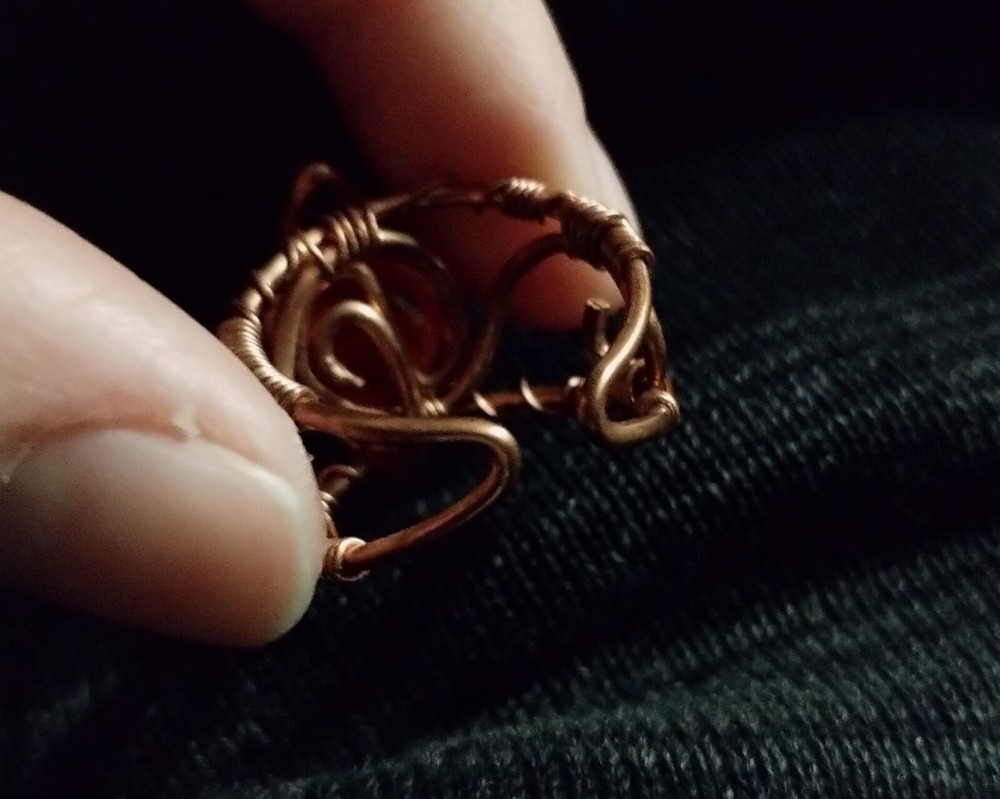 Flame Element Wire Wrap Ring With Resin Size 8