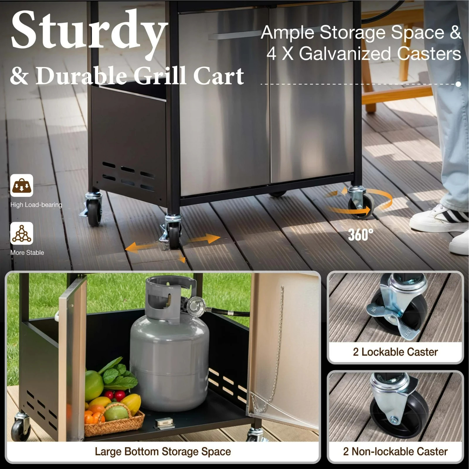 MF Studio 4 Burner Propane Gas Outdoor Grill with Side Burner Stainless Steel BB