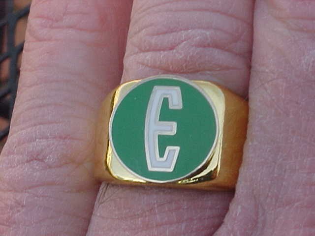 1958 1959 1960 Ford Edsel E Gold Chrome Ring Size #10 NOS Unique Logo Hi-Quality