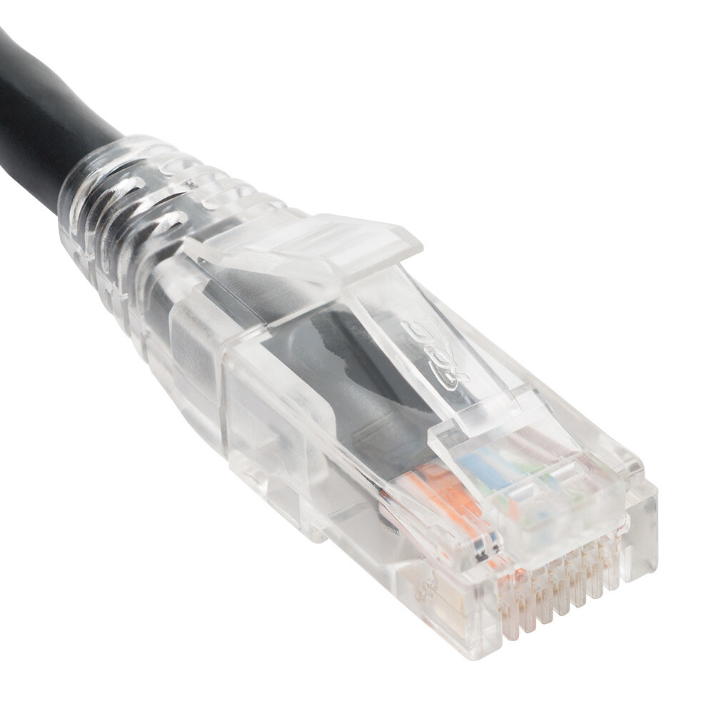 10ft Black Cat6 Patch Cord with Clear Boot - ICC ICPCST10BK