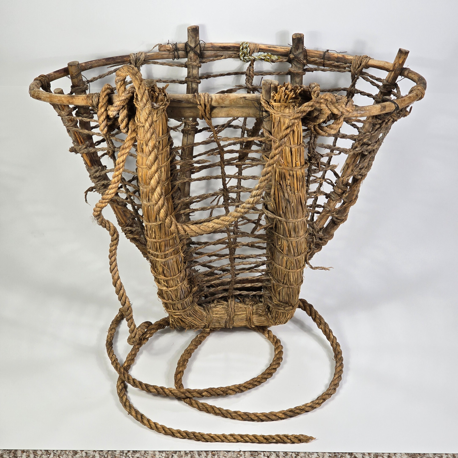Antique 1920's Era Pacific Northwest Salish Native Handmade Large Burden Basket