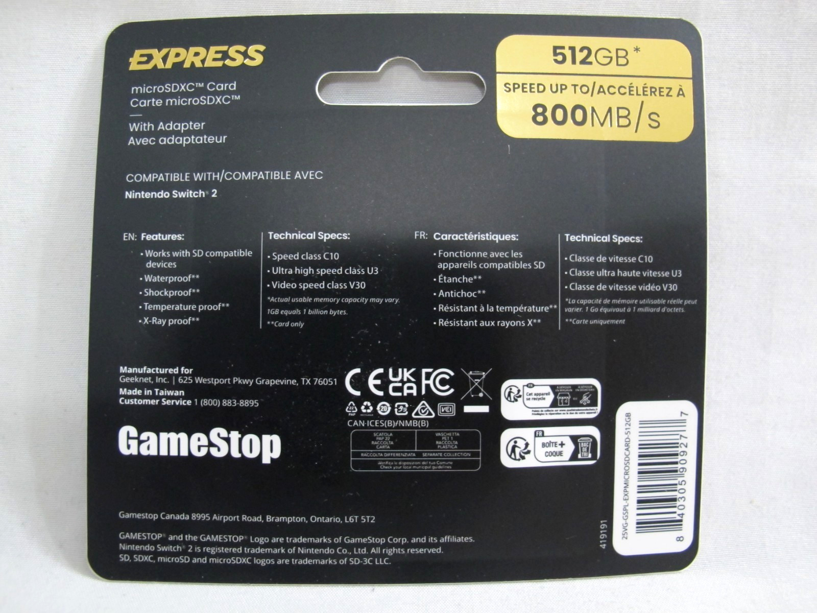 Gamestop 512GB Express microSDXC for Switch 2 - Brand New - Fast Shipping!
