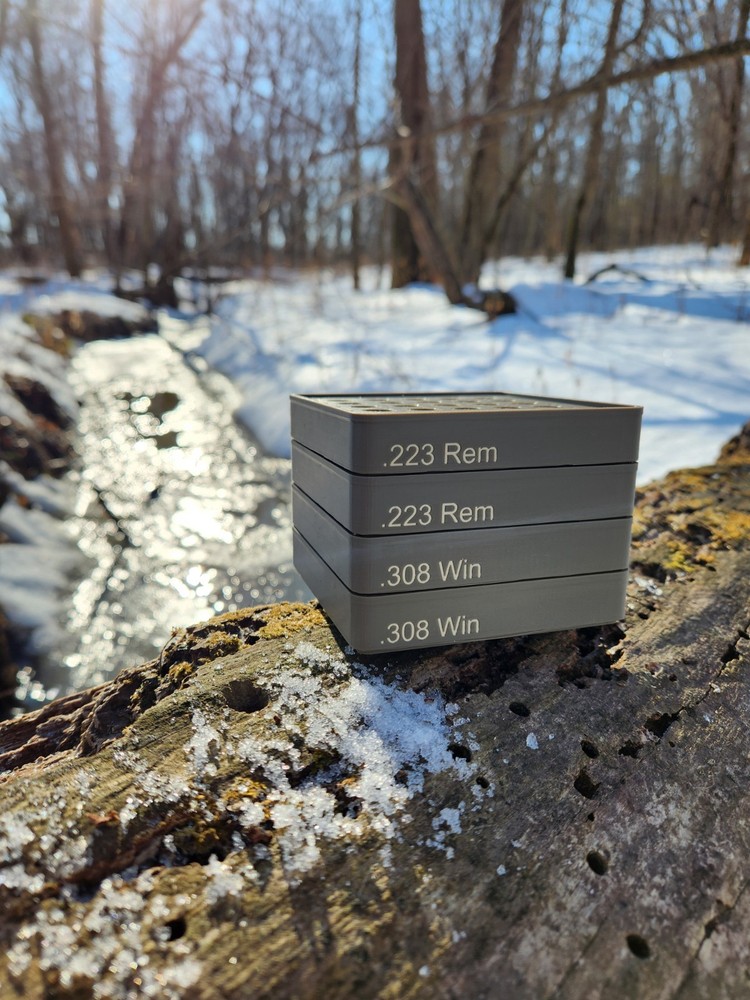 Reloading trays/ blocks, stackable, many different colors and calibers to pick