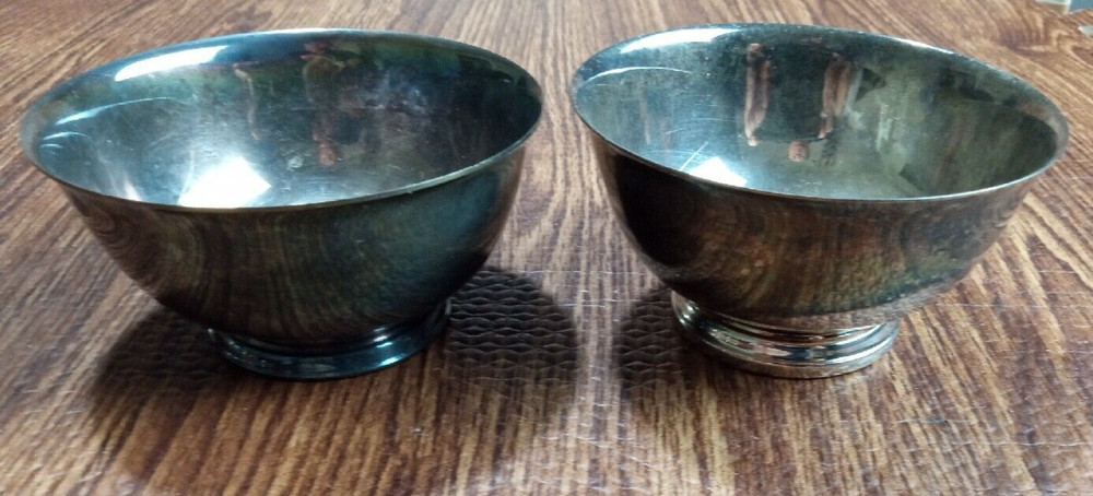 PAUL REVERE Reproduction Silver Plate 4" Bowl by Oneida Made in USA set of 2