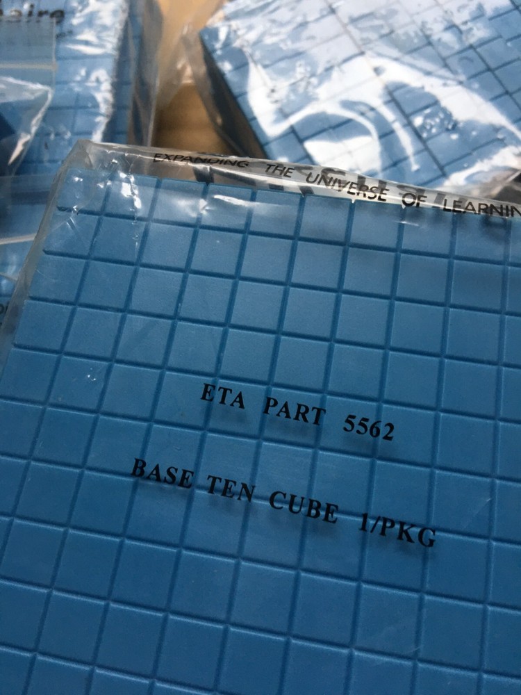 Cuisenaire Base Ten Flats Cube Rods Units Math Manipulatives Blocks Blue ***Read