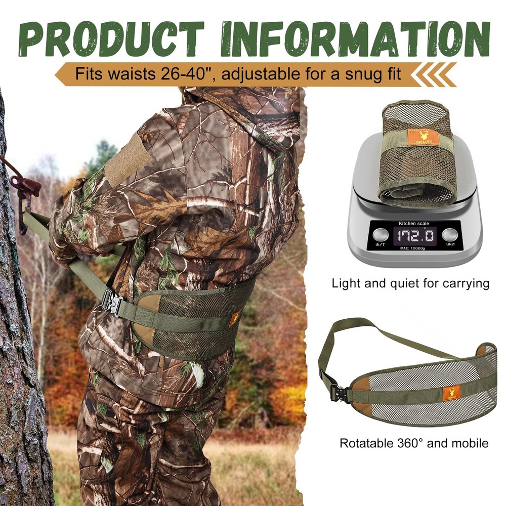 Outdoor Hunting Back Band Adjustable Saddle Harness Additional Saddle Support...