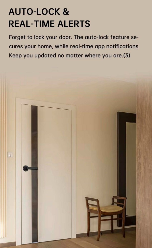 Smart Fingerprint Door Lock Keyless Entry App Control Touchscreen Dead