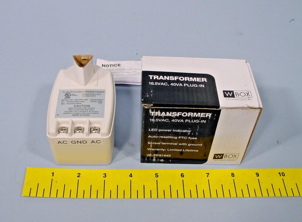 Wbox Technologies OE-PPS1640 Plug In Transformer 16.5 VAC 40 VA
