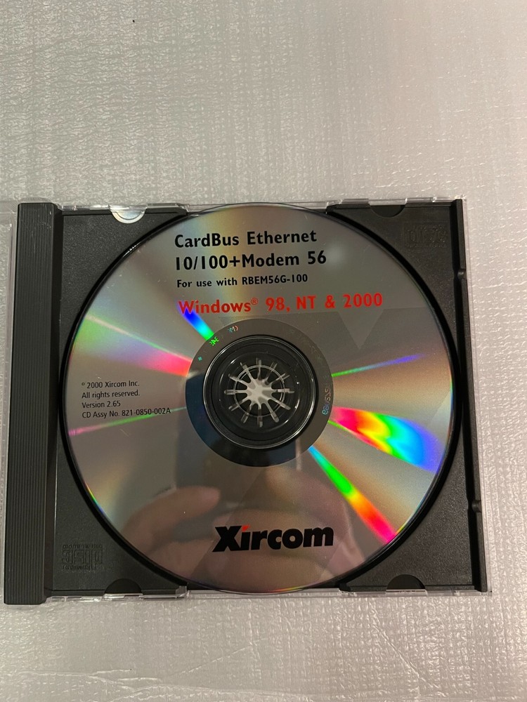 Xircom cardBus Ethernet 10/100 + modem 56 for Windows 98, NT & 2000 CD-ROM