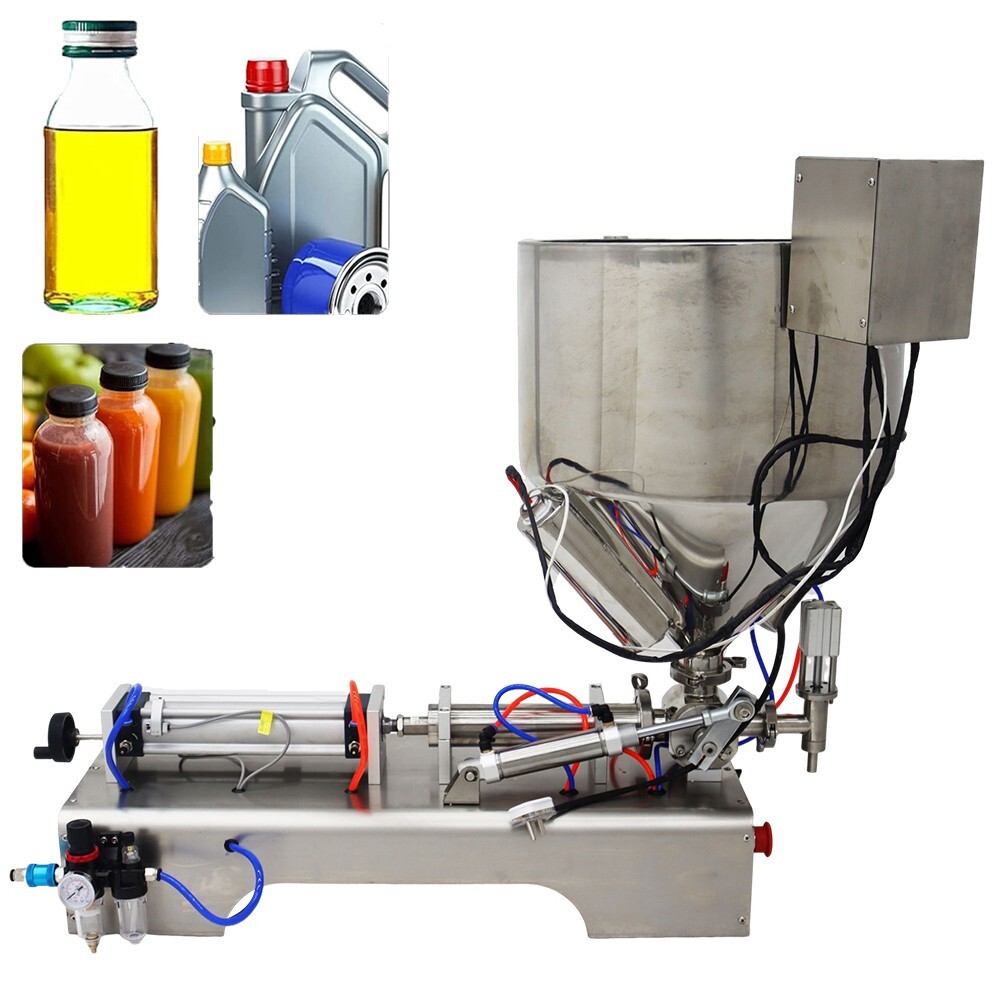 30-300ml Paste and Liquid Heating Piston Filling Machine 110V Single Nozzle SS