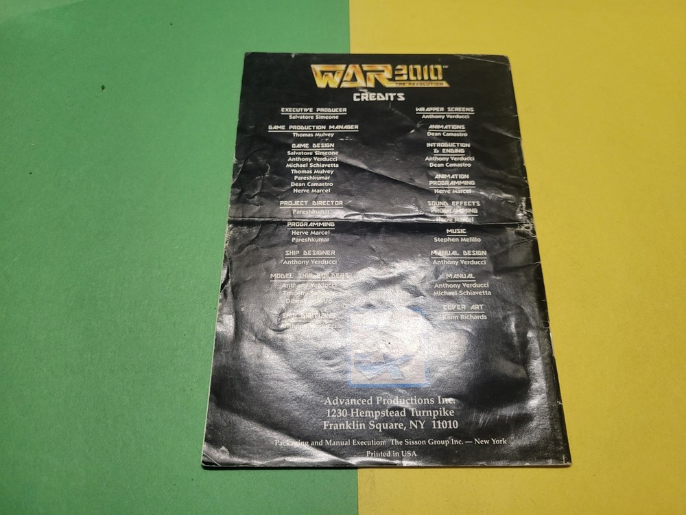 war 3010 snes manual only