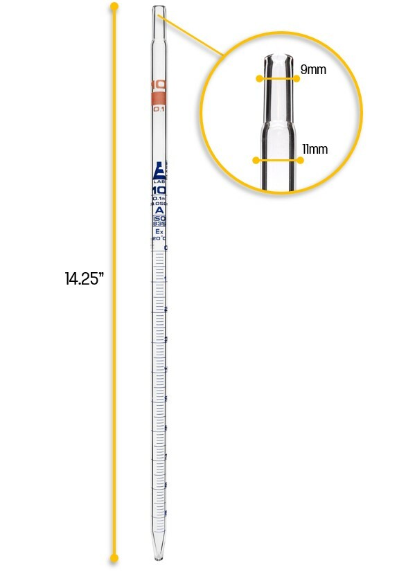 Serological Pipette, 10ml - Class A, Tolerance ?0.050ml - Eisco Labs