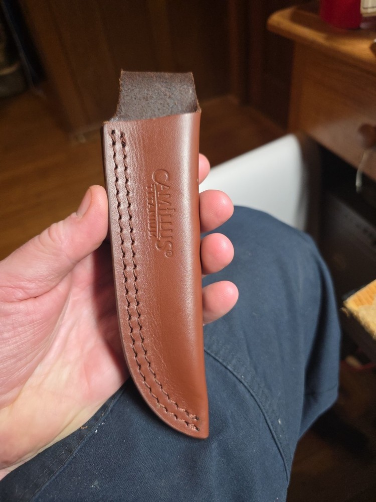 Camillus Titanium KNIFE SHEATH Only for FIXED BLADE LEATHER HOLSTER Brown