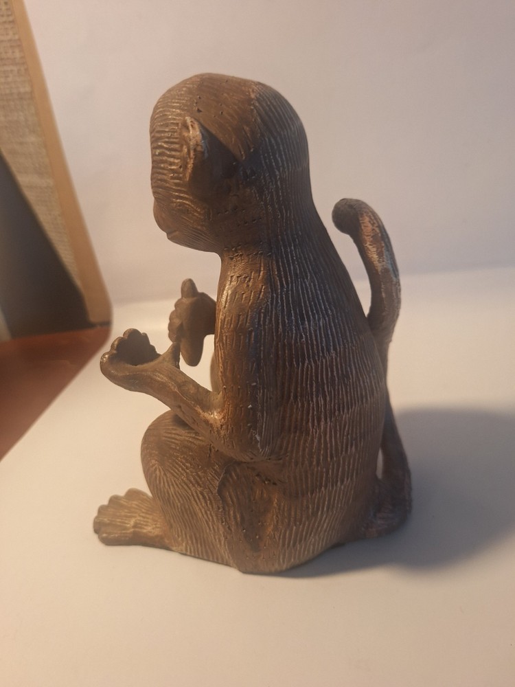 Cast Metal Monkey 7.5" Figurine Single Bookend