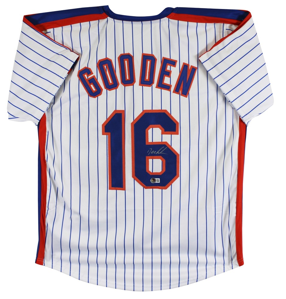 Doc Gooden Authentic Signed White Pinstripe Pro Style Jersey Autographed BAS