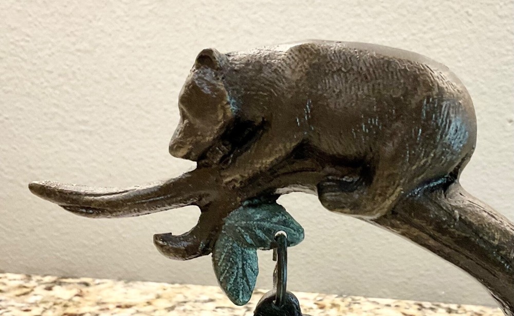 Bear on tree Limb Statue Quartz Clock Works
